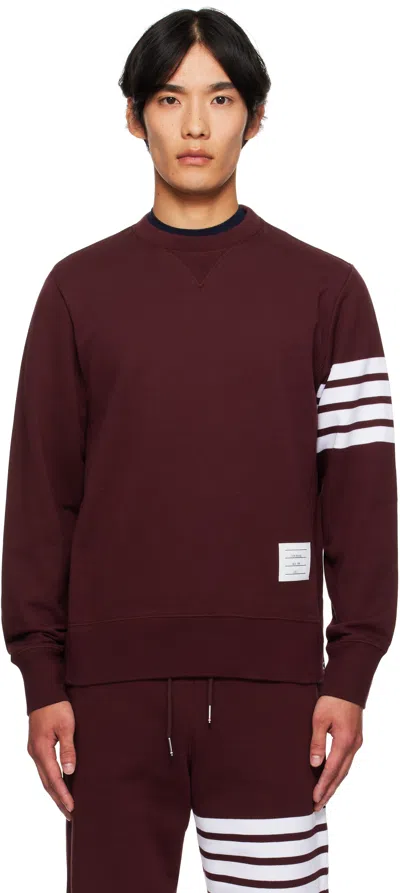 Thom Browne Burgundy Classic Loopback 4-bar Sweatshirt