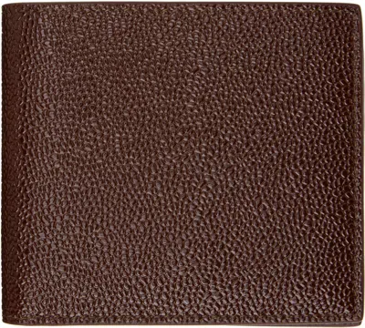 Thom Browne Burgundy Pebble Grain Bifold Wallet In 615 Burgundy