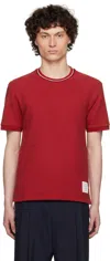 Thom Browne Burgundy Short Sleeve Rib Cuff T-shirt In Red