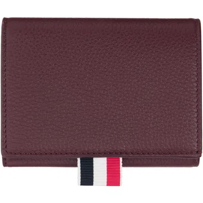 Thom Browne Burgundy Soft Pebble Grain Trifold Wallet In Purple