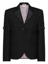 Thom Browne Button Blazer In Black