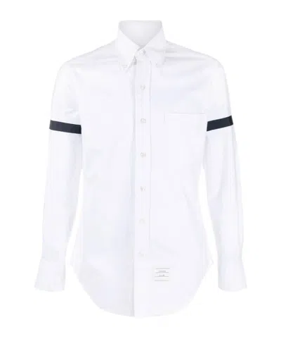 THOM BROWNE BUTTON-DOWN CANVAS SHIRT