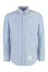 Thom Browne Extra Trim Fit Oxford Shirt With Grosgrain Trim In Blue