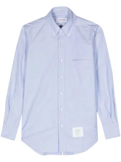 Thom Browne Light Blue Cotton Oxford Grosgrain Placket Shirt