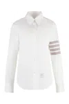 Thom Browne 4-bar Long-sleeved Shirt In White