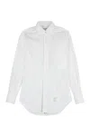 Thom Browne Button-down Shirt With Curved Hem And Pocket In White