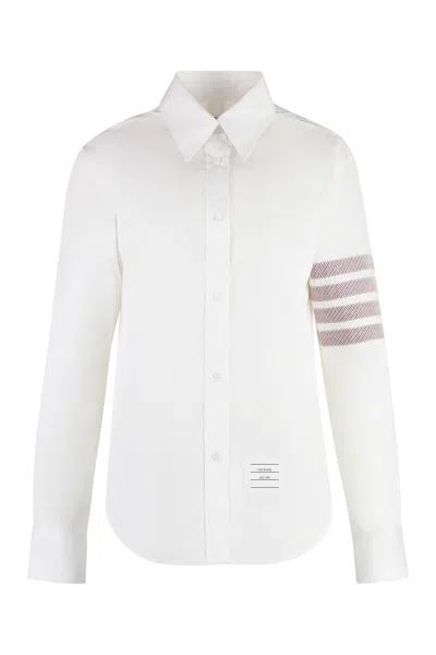 Thom Browne Button-down Collar Cotton Shirt In White