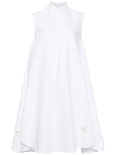 Thom Browne Button-down Collar Day Dress In White