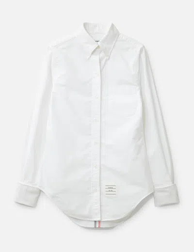 Thom Browne Button-down Logo-appliquéd Cotton Shirt