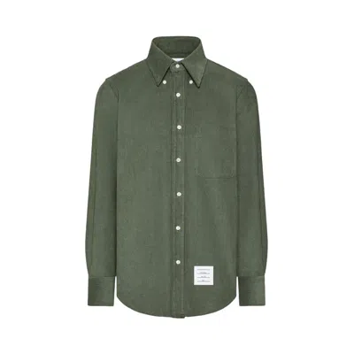Pre-owned Thom Browne Button Down Long-sleeve Shirt In Narrow Wale Corduroy 'light Green' | Men's Size 5