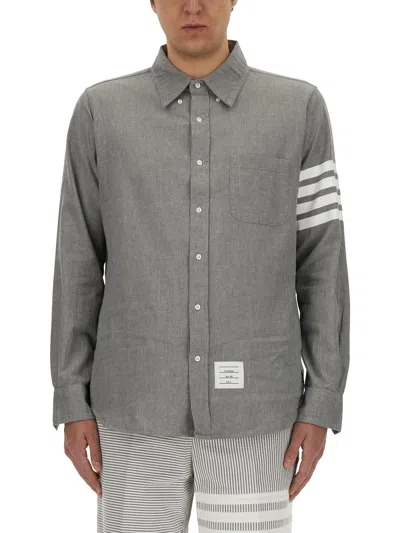 Thom Browne Button Down Shirt In Grey