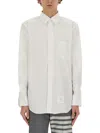 Thom Browne Signature Grosgrain Placket Shirt In White