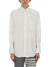 Thom Browne Button-down Rwb Detail Shirt In White