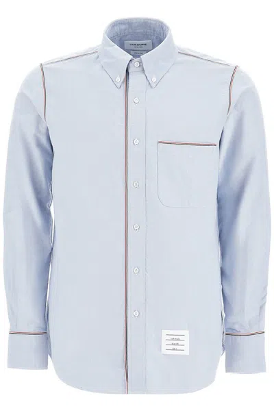 THOM BROWNE BUTTON-DOWN SHIRT WITH GROS-GRAIN TRIM
