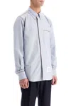 Thom Browne Camicia Button Down Con Finiture In Gros Grain In Blue