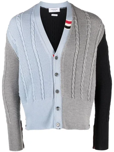 Thom Browne Single-breasted Button-fastening Cardigan In Grey
