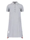 Thom Browne Button-fastening Stripe-detail Mini Dress In Gray