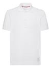 Thom Browne Button-placket Polo Shirt In White