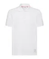 Thom Browne Cotton Polo Shirt Featuring Point Collar And Short Sleeves In White