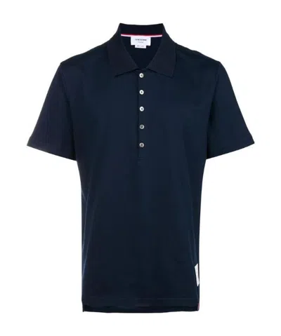 Thom Browne Button Polo Shirt In Black