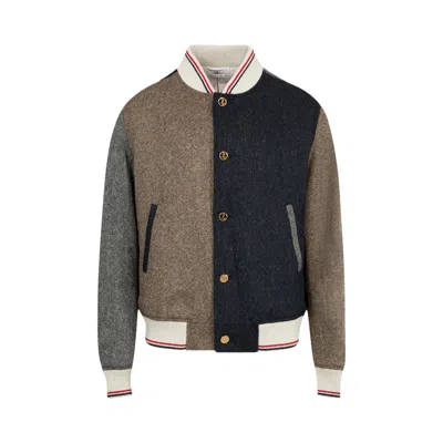 Pre-owned Thom Browne Button Up Blouson In Funmix Solid Donegal Tweed 'seasonal Multicolor' | Multi-color | Me