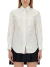 Thom Browne Button-up Shirt With Pointed Collar In White