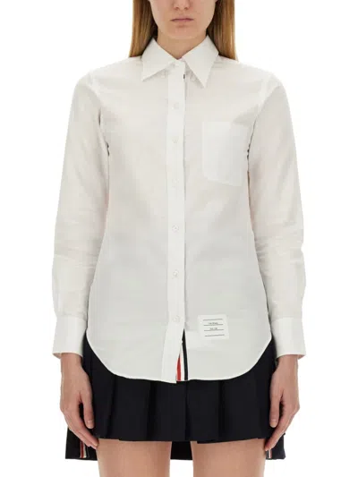 Thom Browne Button-up Shirt With Pointed Collar In White