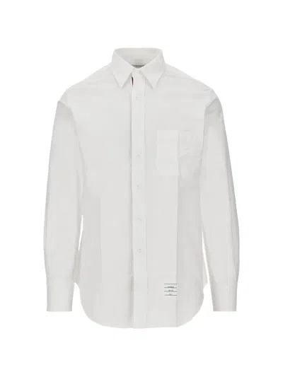 Thom Browne Button-down Chest-pocket Shirt In White
