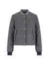 Thom Browne Checked Pattern Ribbed Collar Jacket
