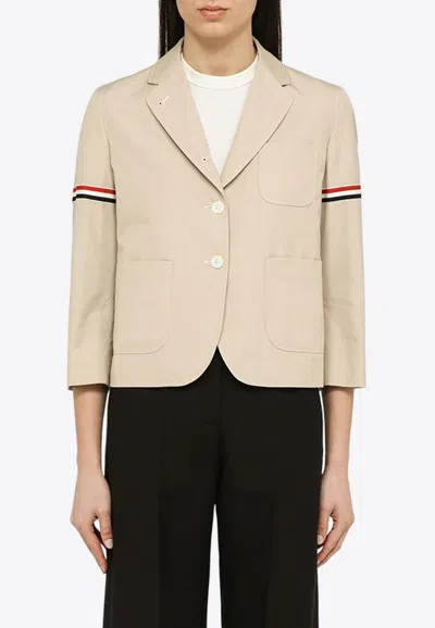 Thom Browne Blazer With Rwb Logo In Beige