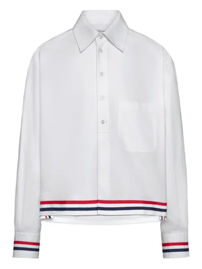 Thom Browne Buttoned-cuffs Shirt In White
