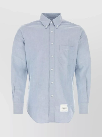 THOM BROWNE BUTTONED OXFORD SHIRT WITH ROUNDED HEMLINE