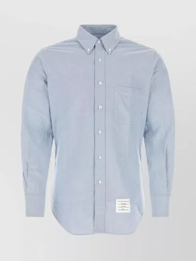 THOM BROWNE BUTTONED OXFORD SHIRT WITH ROUNDED HEMLINE