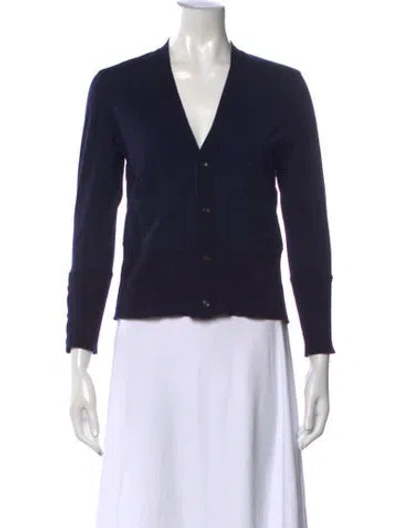 Pre-owned Thom Browne Button-up Wool Sweater In Blue