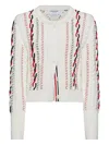 Thom Browne Cable-knit Buttoned Cardigan In Multi
