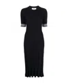 Thom Browne Cable-knit Cotton Midi Dress In Black