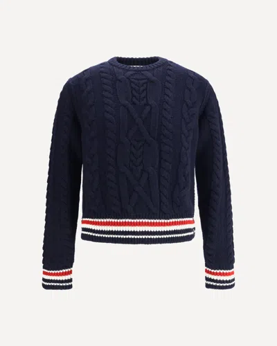 THOM BROWNE CABLE KNIT SWEATER