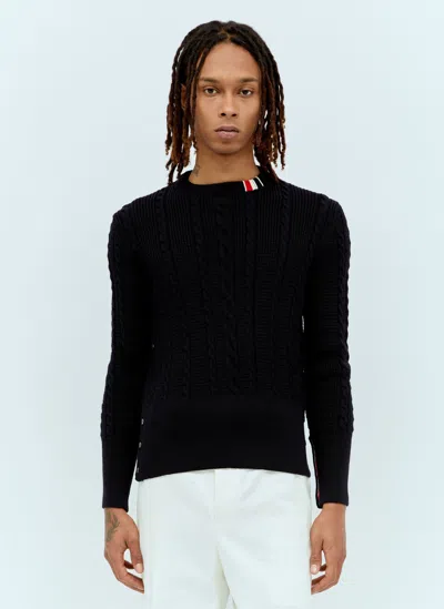 THOM BROWNE CABLE KNIT SWEATER