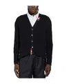 Thom Browne Cable-knit Virgin-wool Cardigan In Black