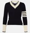 Thom Browne Cable-knit Wool Sweater In Blue