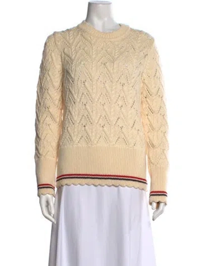 Pre-owned Thom Browne Cable Merino Wool Sweater In Neutrals