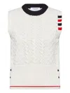 Thom Browne Cable Pointelle-stitch Merino-wool 4-bar Vest In White