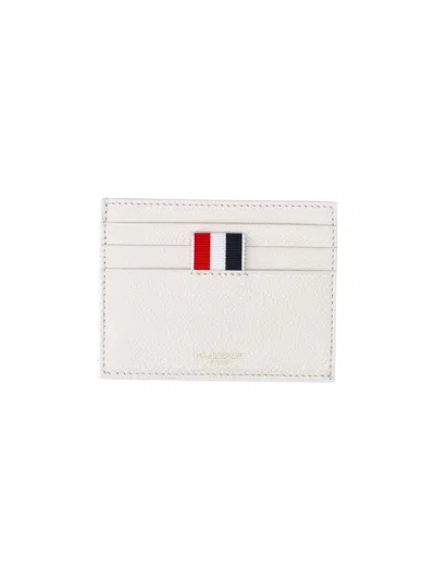 Thom Browne Calf Grain Leather Wallet In White