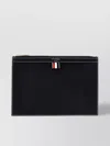 Thom Browne Calf Leather 4-bar Document Clutch In Black