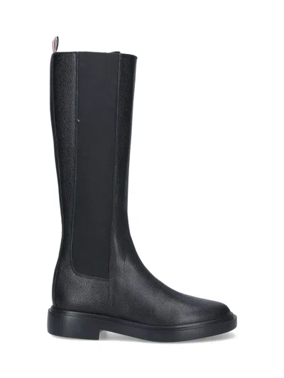 Thom Browne Calf Leather Boots In Black