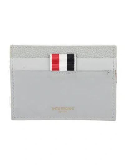 Pre-owned Thom Browne Calf Leather Card Holder In Grey