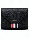 Thom Browne Calf Leather Card Wallet With Envelope Flap In White