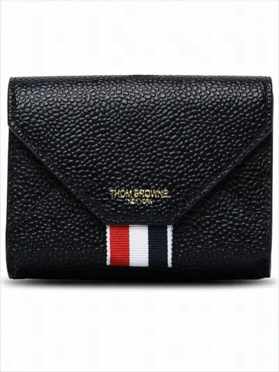 Thom Browne Calf Leather Card Wallet With Envelope Flap In White