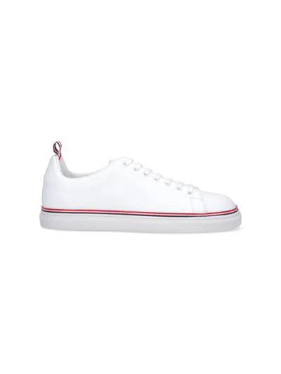 【送料&関税込】Thom Browne Calf Leather Tennis Shoes Thom Browne Calf Leather Tennis Shoes In White | ModeSens