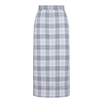 Thom Browne Calf Length Beltloop Sack Skirt In Blue
